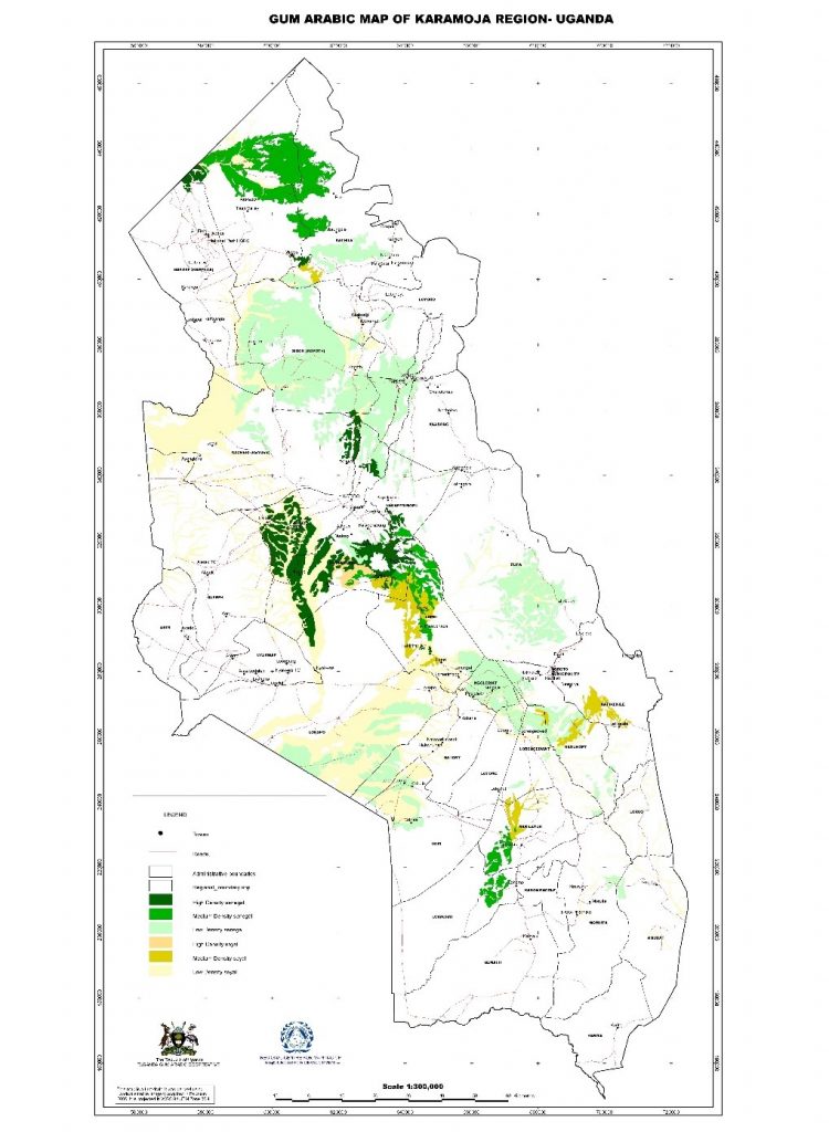 karamoja gum and resins map